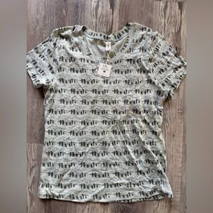 Kate Quinn Gray and Black Patterned Top